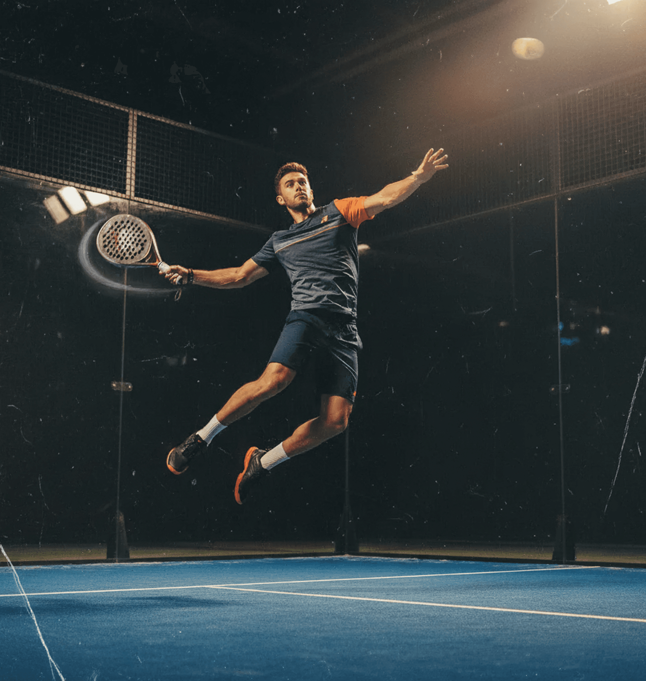 Jugador de pádel en acción